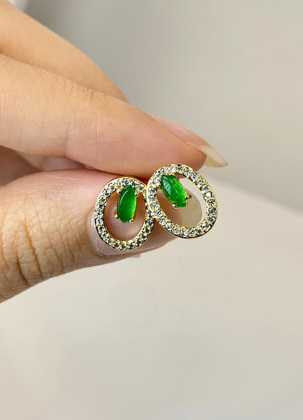 Gold Filled Emerald Earrings